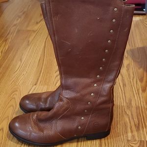 Dark brown studded boots